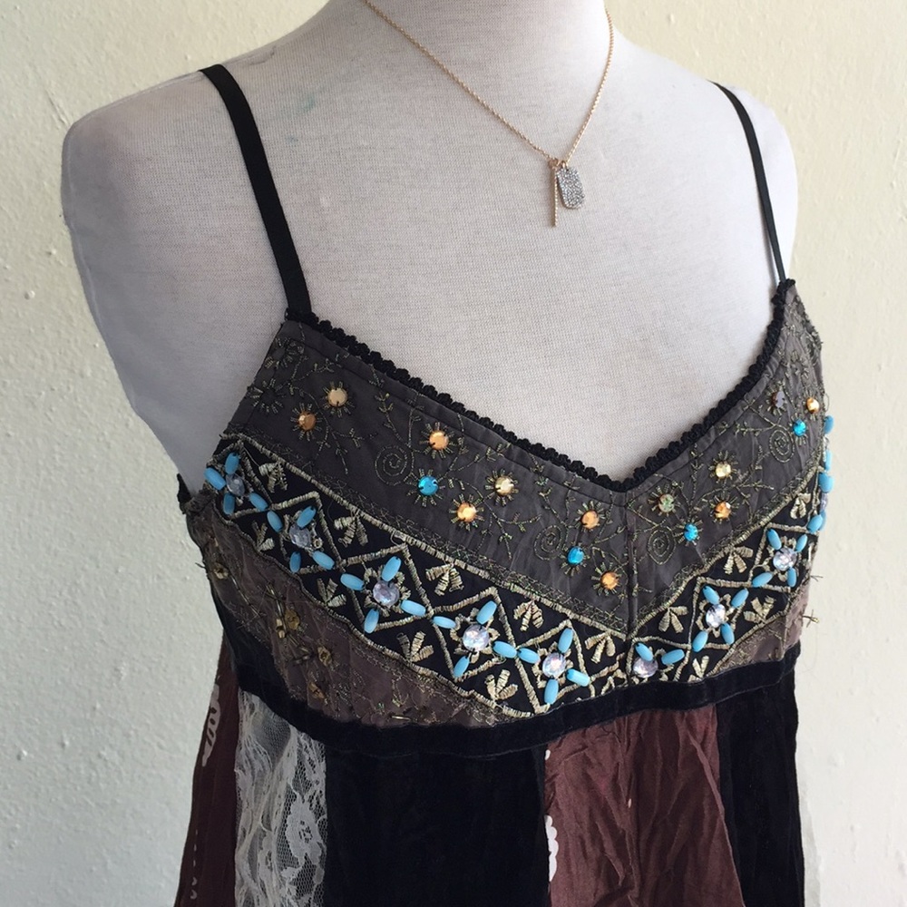 🔥 Boho Mixed Media Dress 💜 - Picture 3 of 9